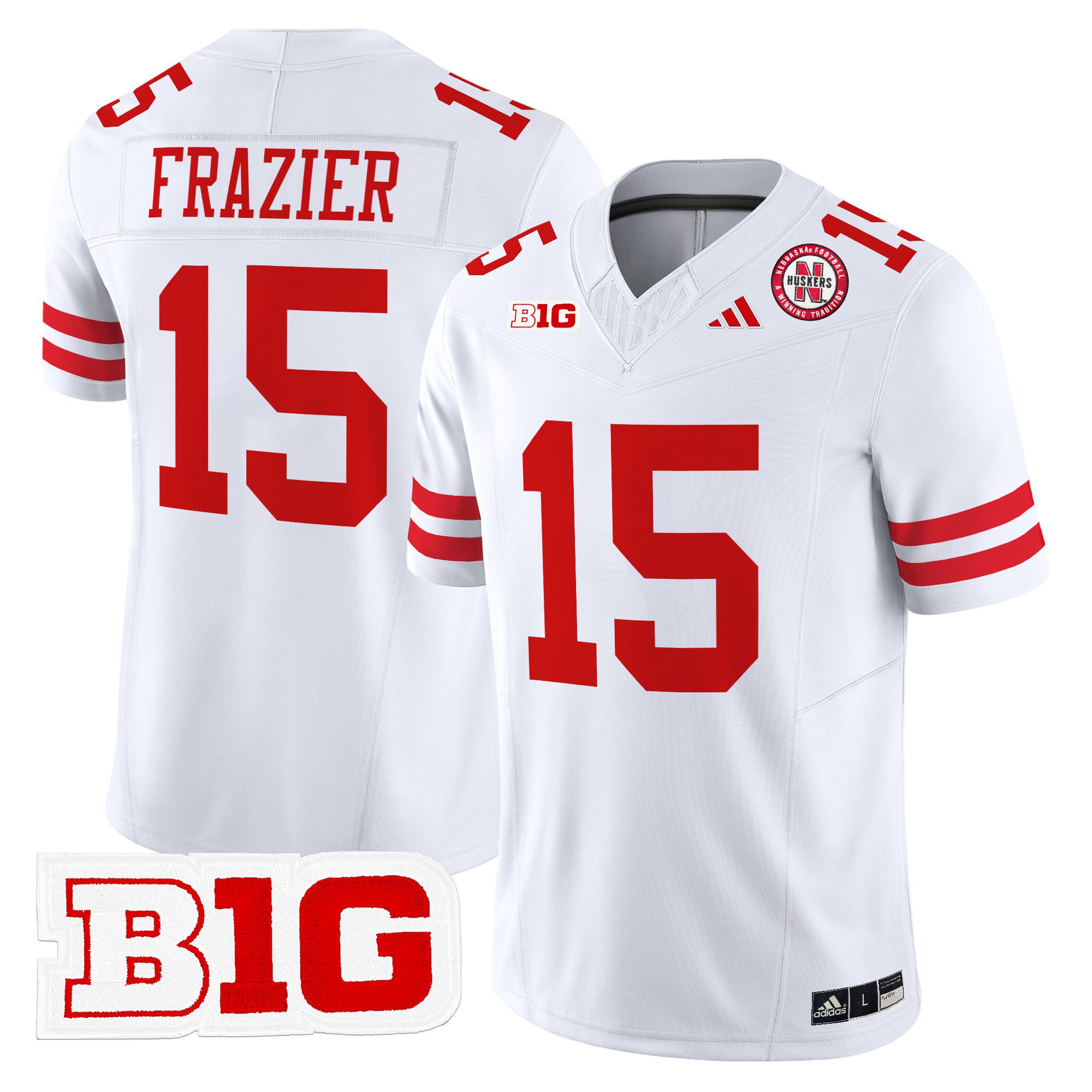 Men Nebraska Cornhuskers #15 Frazier White 2024 Vapor Limited NCAA Jersey->ncaa teams->NCAA Jersey